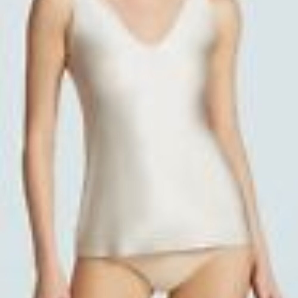 Commando Faux Silk V-Neck Tank - Champagne XS (retails: $128)